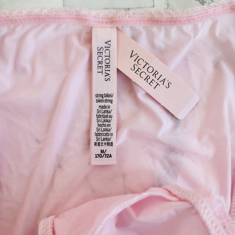 Victoria's Secret Lace Pink Corset Top and Bikini Panty | Thong Panty M - Picture 9 of 13